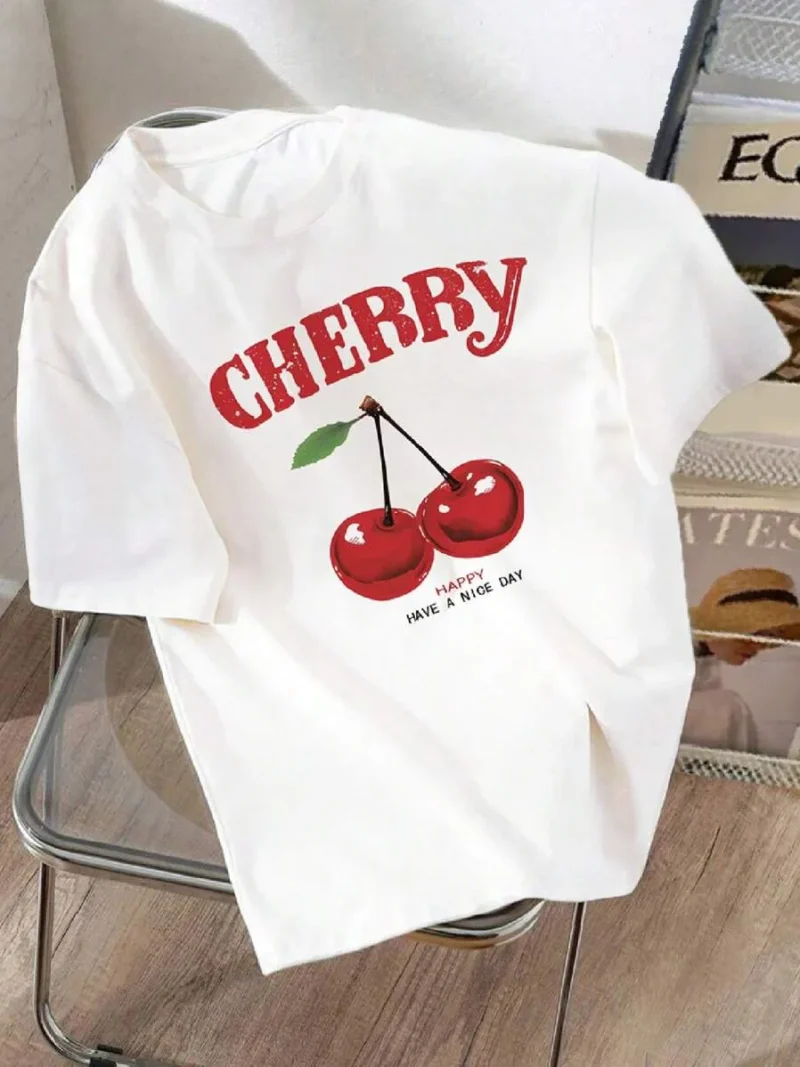 Casual Fruit Print Short Sleeve T Shirt