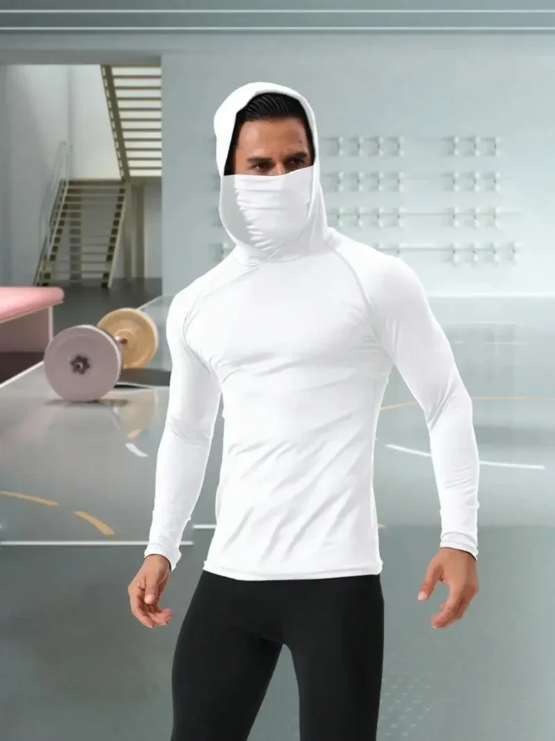 Sporty Fitted Balaclava Hooded One Piece Long Sleeve