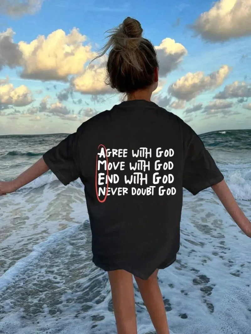 Casual Funny Print Crew Neck T Shirt