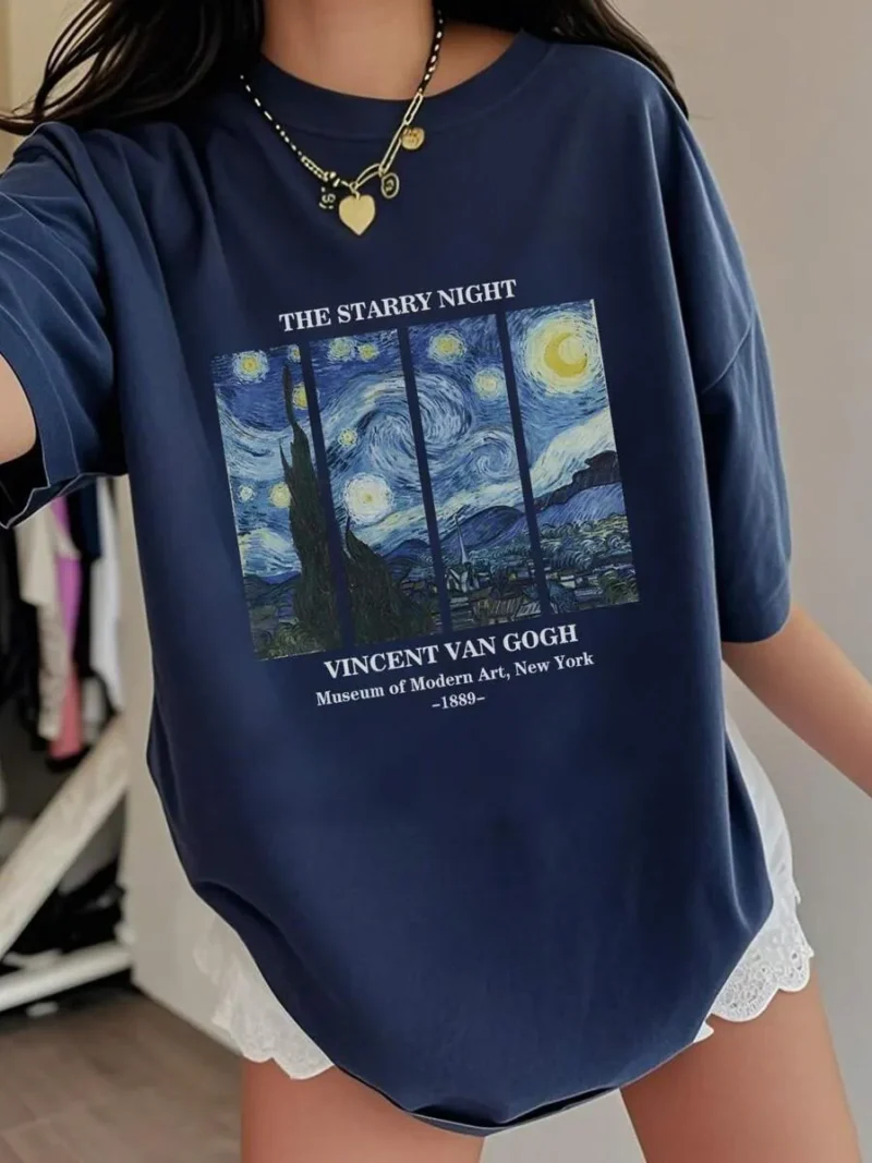 Star Pattern Pullover Short Sleeve T Shirt