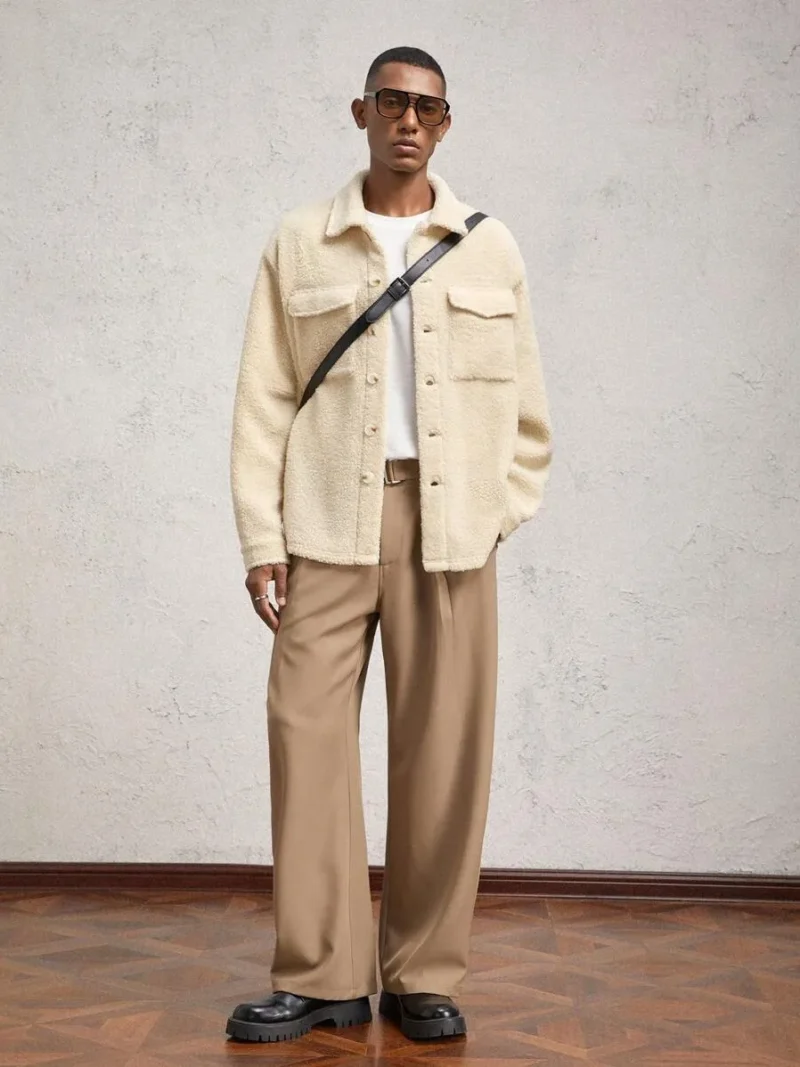 Knitted Slim Fit Stand Collar Long Sleeve Jacket