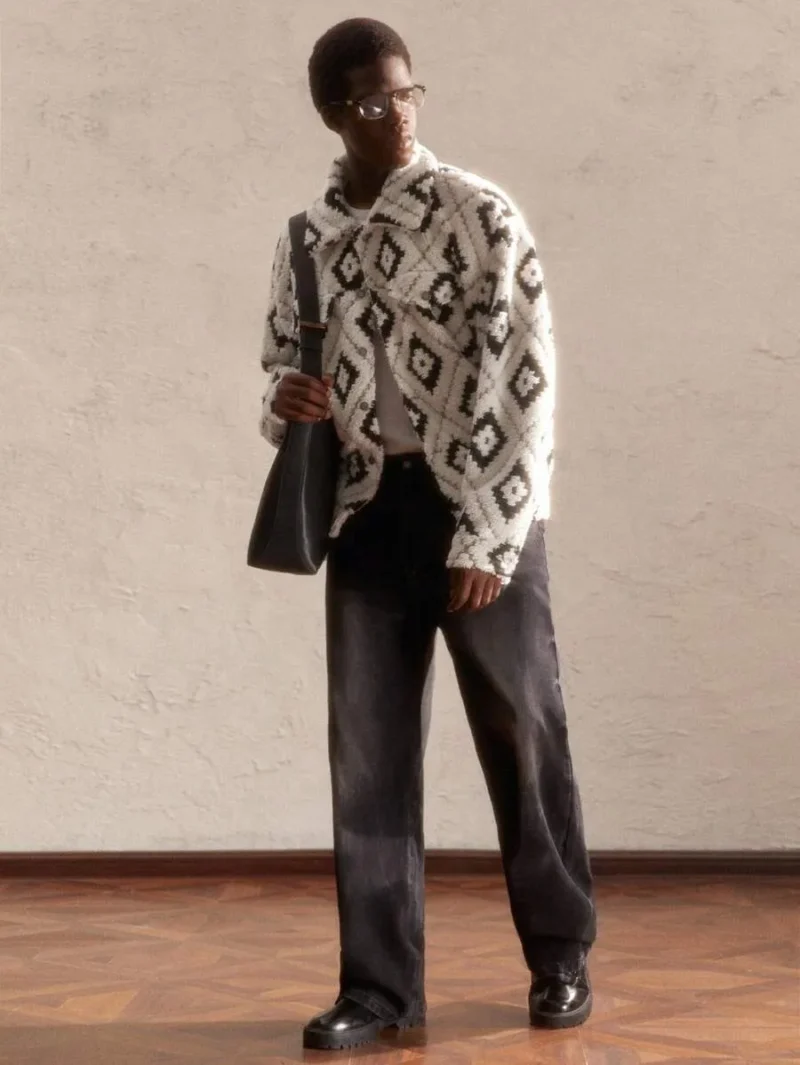 Loose Fit Drop Shoulder Jacket Suitable For Autumn