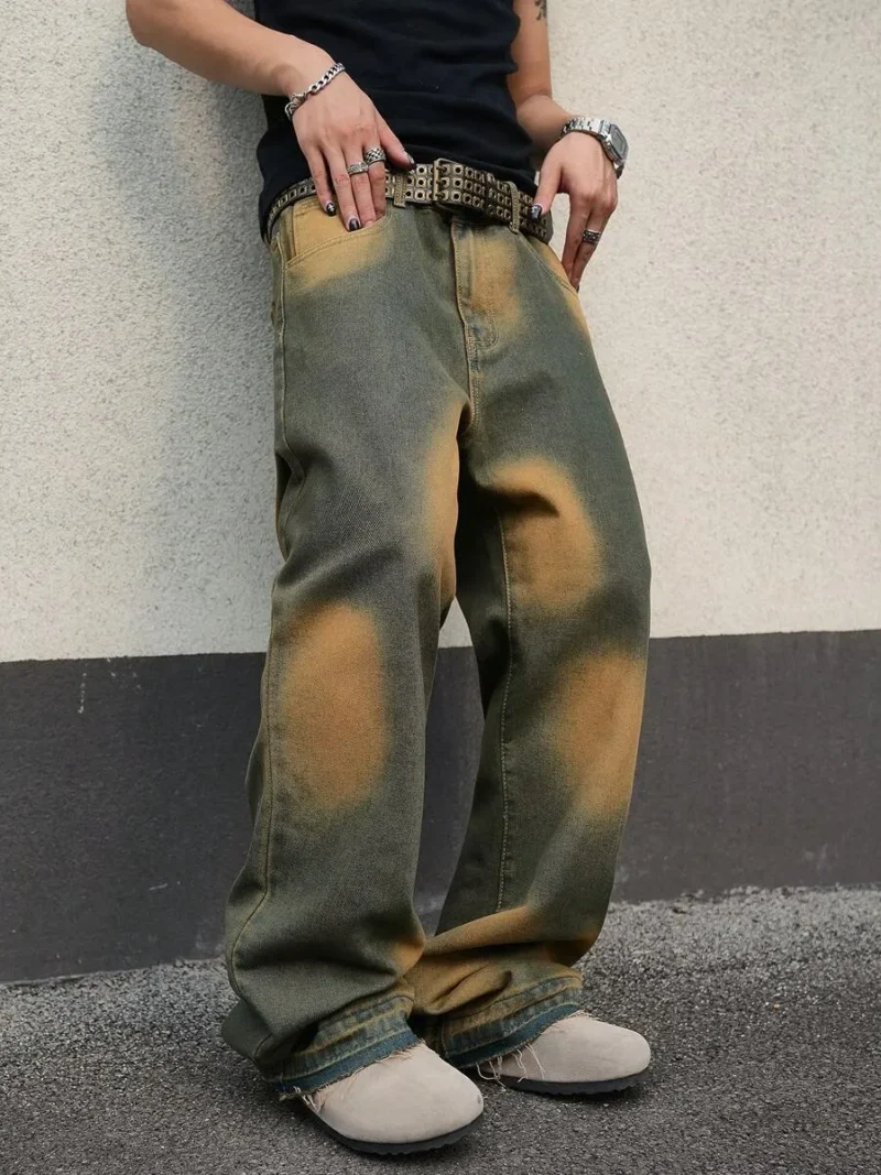 Pocket Loose Straight Leg Casual Mature Streetwear Jeans