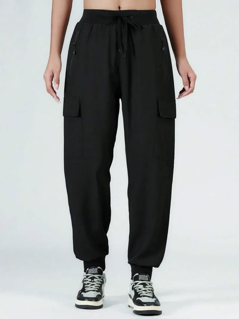 Quick Dry Running Pants With Zipper Pockets