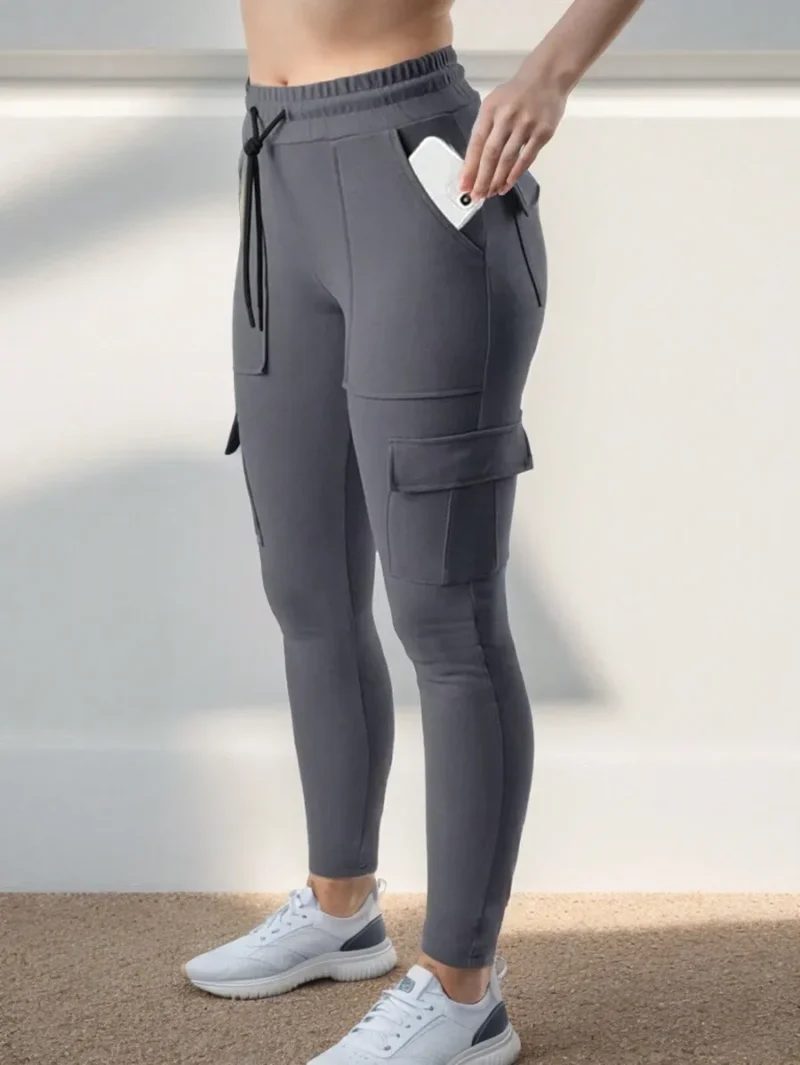 Yoga Sweatpants With Pockets Stretch Tapered Jogging Pants