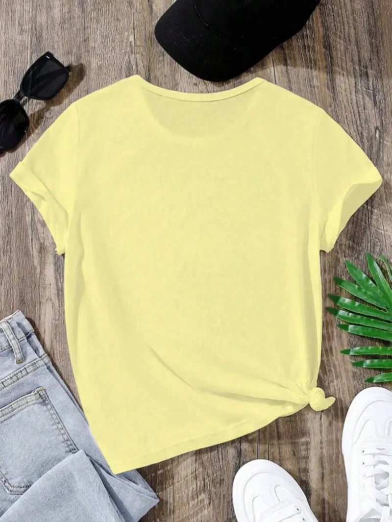 Cartoon Smiling Face Print Casual Round Neck Short Sleeve