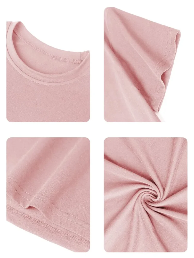 Girls & Teenager Students Casual Pink Printed Crew Neck Short Sleeve T Shirt