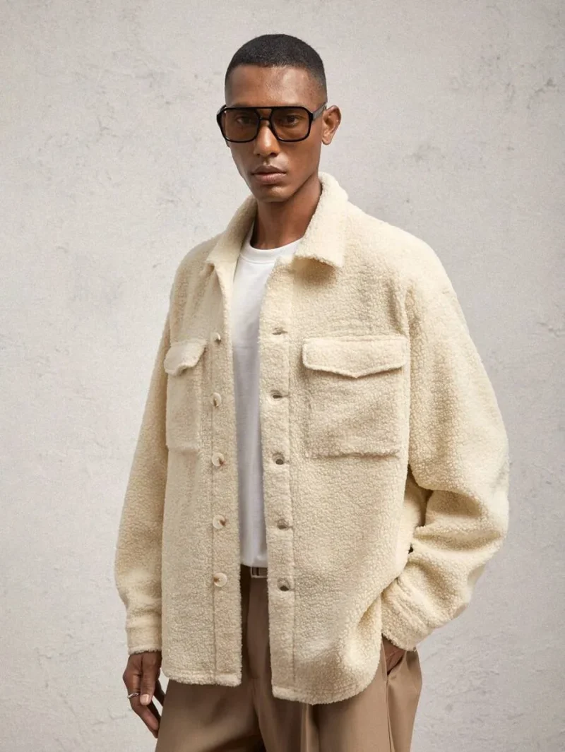 Knitted Slim Fit Stand Collar Long Sleeve Jacket