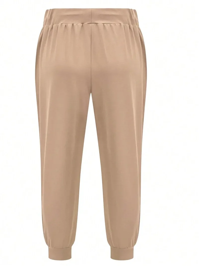 Fashion Solid Color Casual Drawstring Ankle Tied Pants