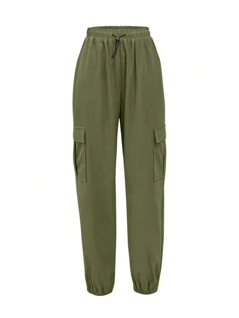 Khaki Cargo Pants With Multiple Pockets