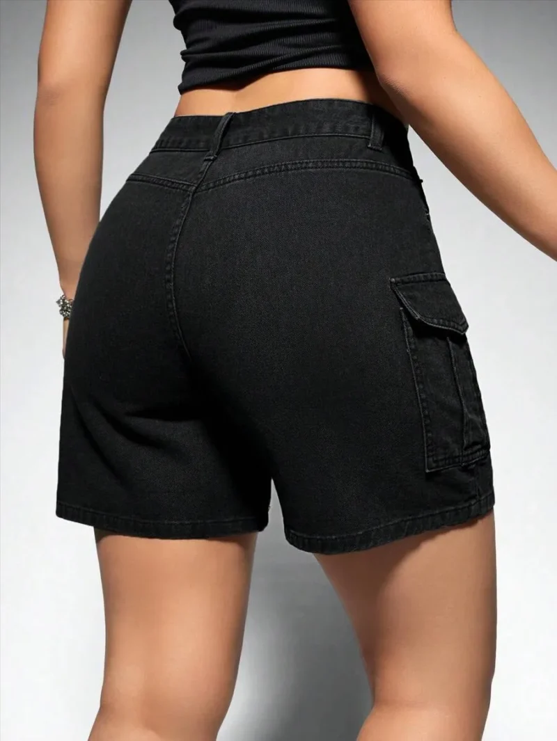 Women Casual Solid Color Denim Shorts