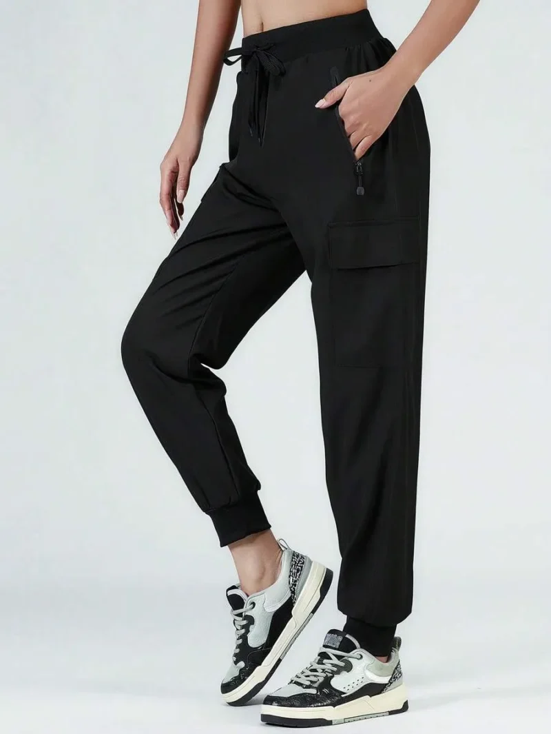 Quick Dry Running Pants With Zipper Pockets