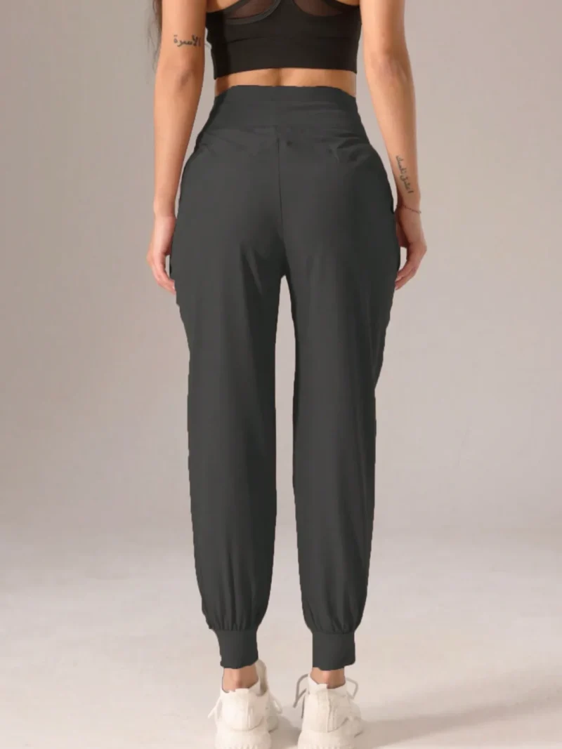 Sports Style Pleated Solid Color Casual Pants