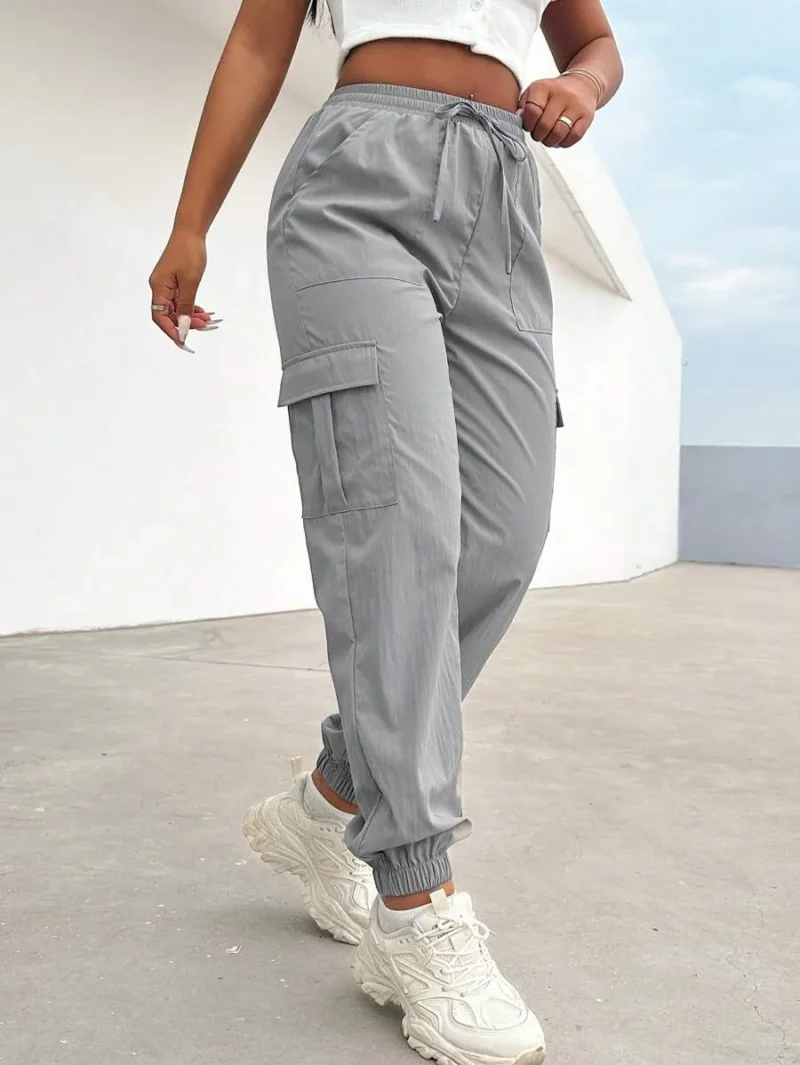 Tie Waist Cargo Pants