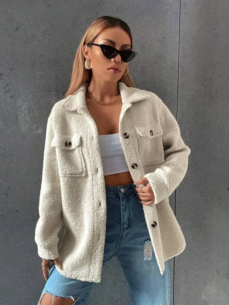 Regular Fit Casual Jacket With Pocket Decoration