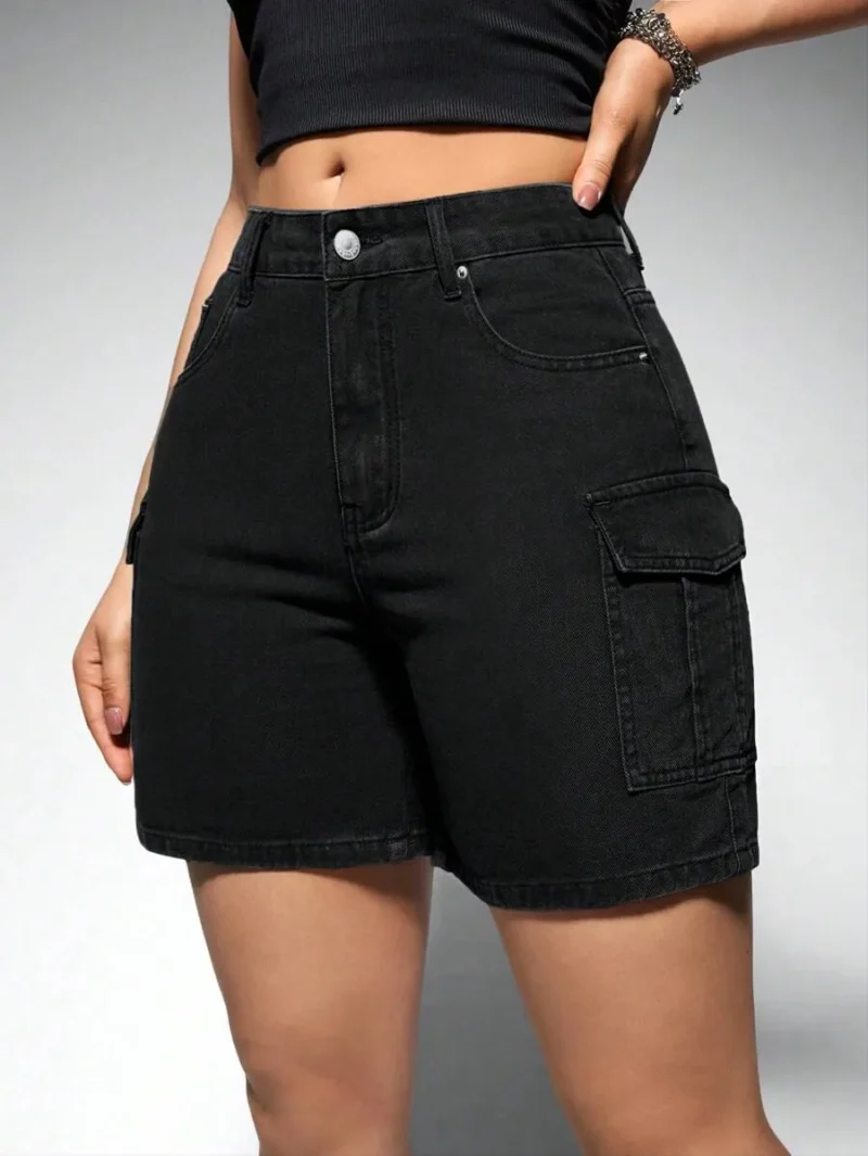 Women Casual Solid Color Denim Shorts