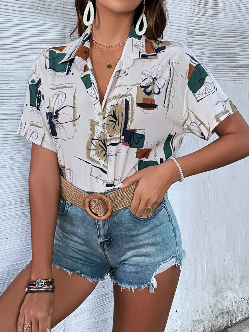 Floral Print Drop Shoulder Shirt