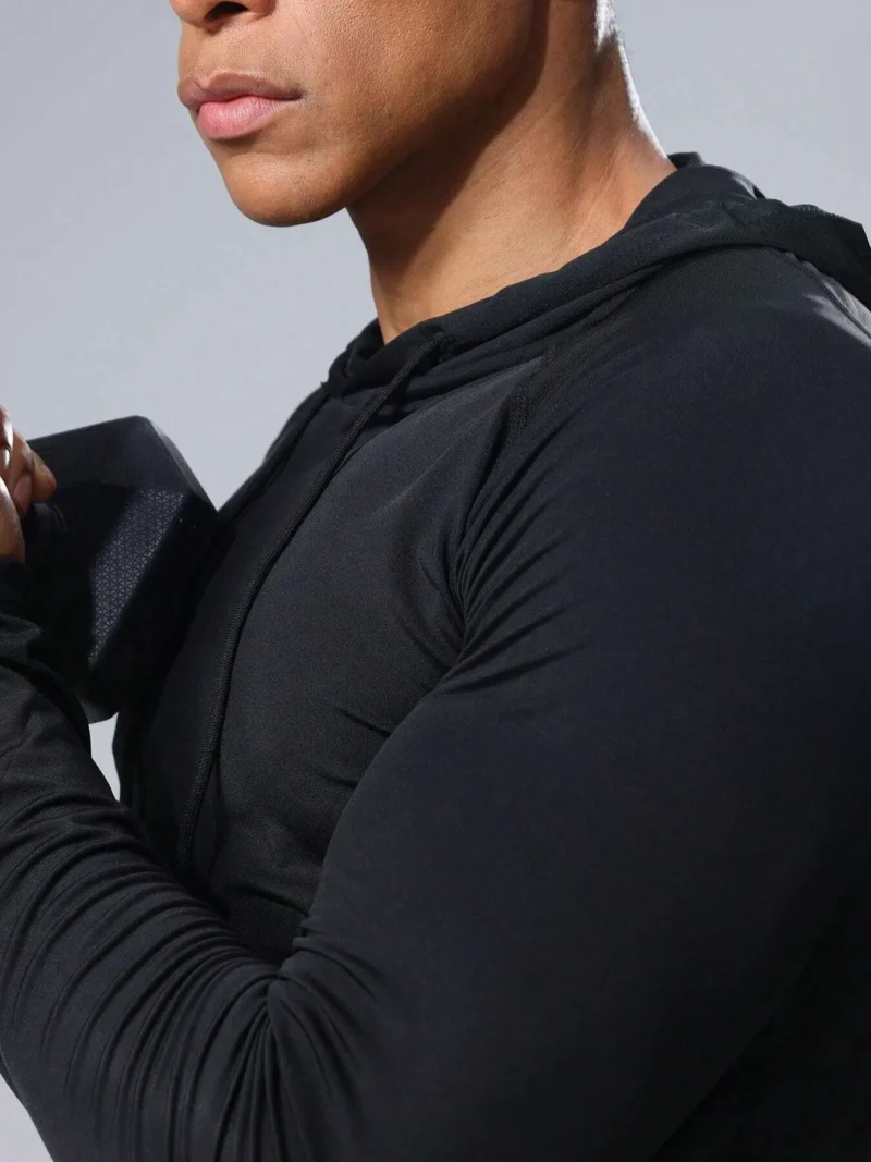 Long Sleeved Shirt And Hoodie Sports Set For Fitness