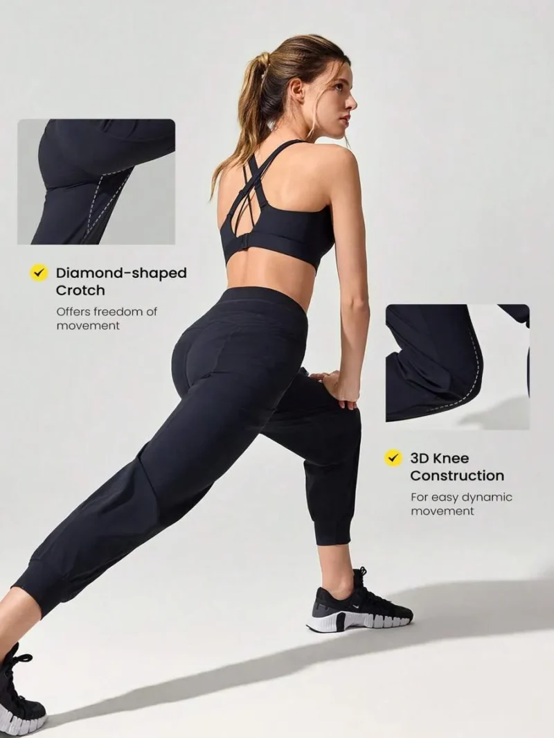 Drawstring High Waist Multi Pocket Joggers