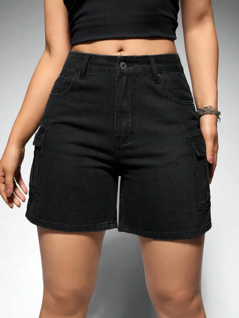 Women Casual Solid Color Denim Shorts