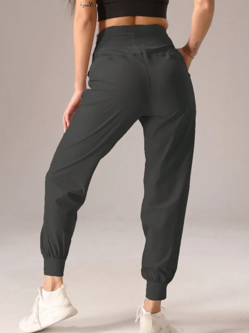 Sports Style Pleated Solid Color Casual Pants