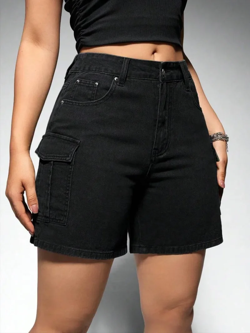 Women Casual Solid Color Denim Shorts