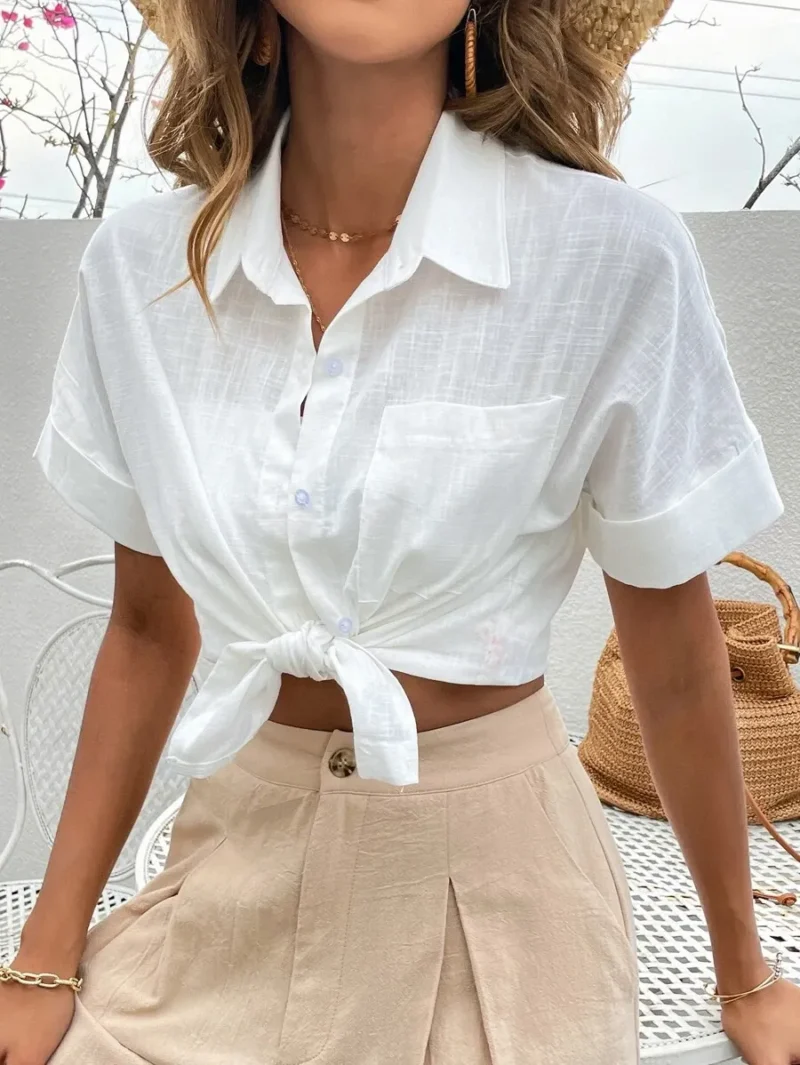 Batwing Sleeve Pocket Patched Shirt